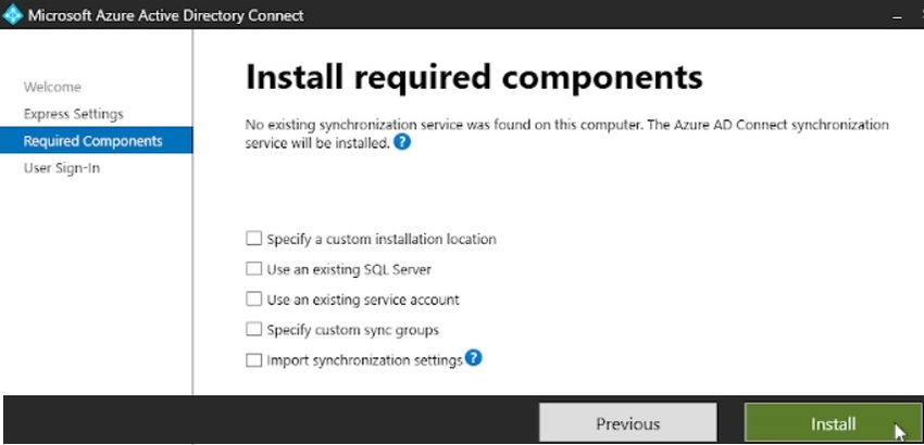 Install required components